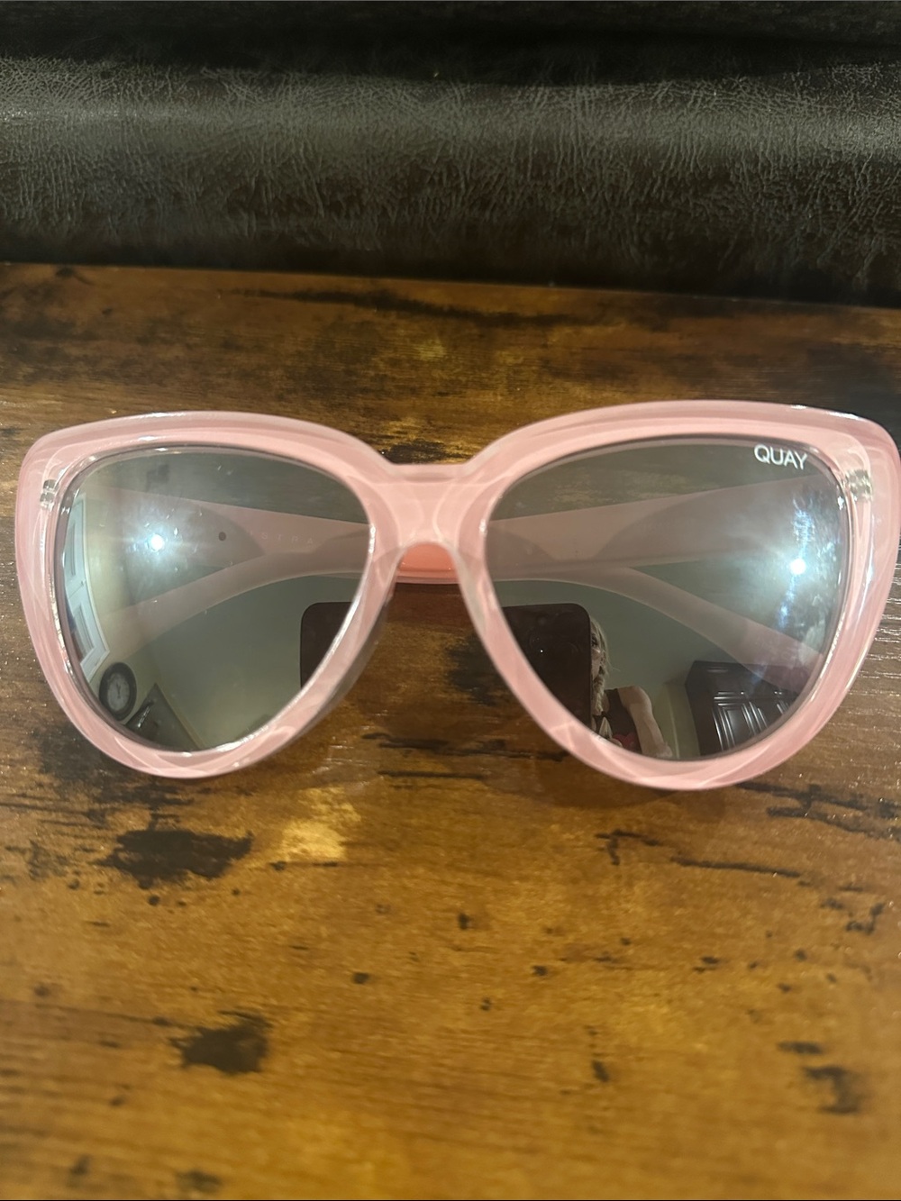 Quay Australia Pink Cat Eye Sunglasses - Translucent Pink Frame